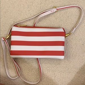 Small striped over the shoulder bag